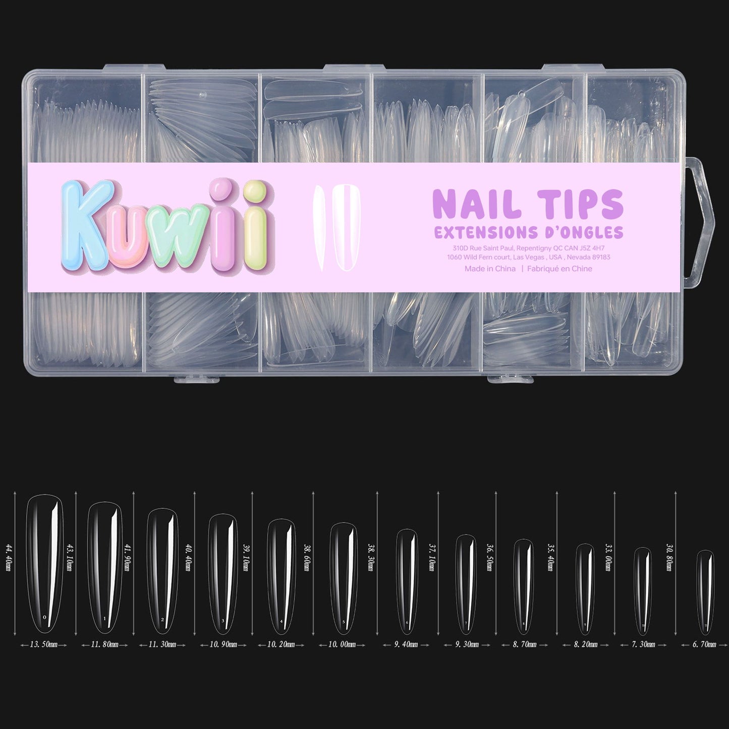 Nail Extensions - Almond Shaped, Long Size, Full Nail Cover